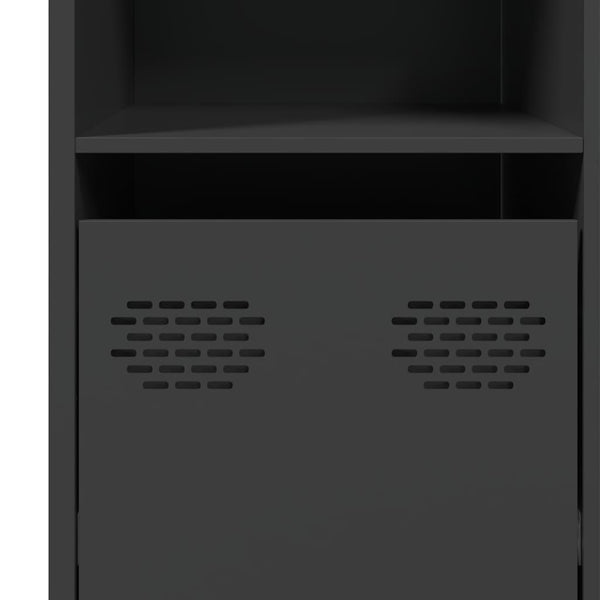 Schwarzes Sideboard, 135 cm, Kaltgewalzter Stahl