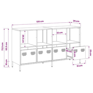 Anthrazit Sideboard 135 cm aus Stahl