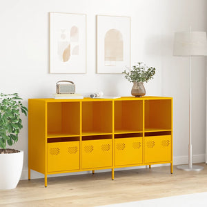 Senfgelbes Sideboard, 135 cm Stahl