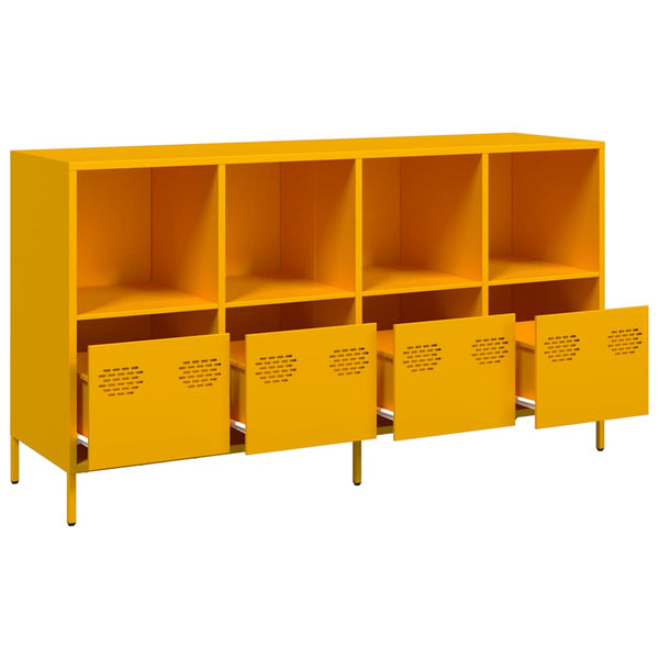 Senfgelbes Sideboard, 135 cm Stahl