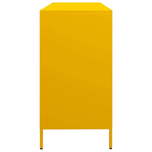 Senfgelbes Sideboard, 135 cm Stahl