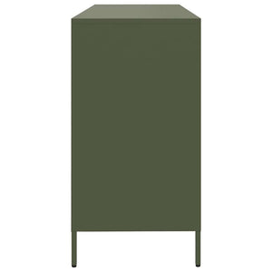 Olivgrünes Sideboard, 135 cm, Kaltgewalzter Stahl