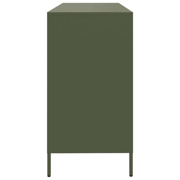 Olivgrünes Sideboard, 135 cm, Kaltgewalzter Stahl