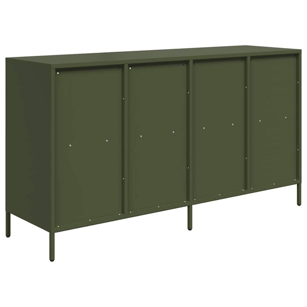 Olivgrünes Sideboard, 135 cm, Kaltgewalzter Stahl