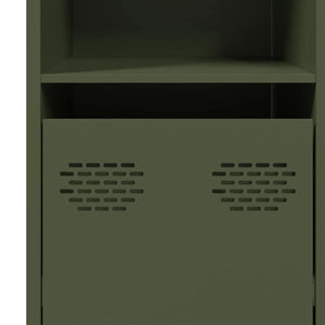 Olivgrünes Sideboard, 135 cm, Kaltgewalzter Stahl