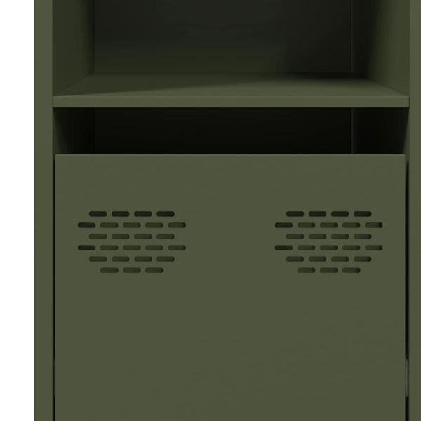 Olivgrünes Sideboard, 135 cm, Kaltgewalzter Stahl