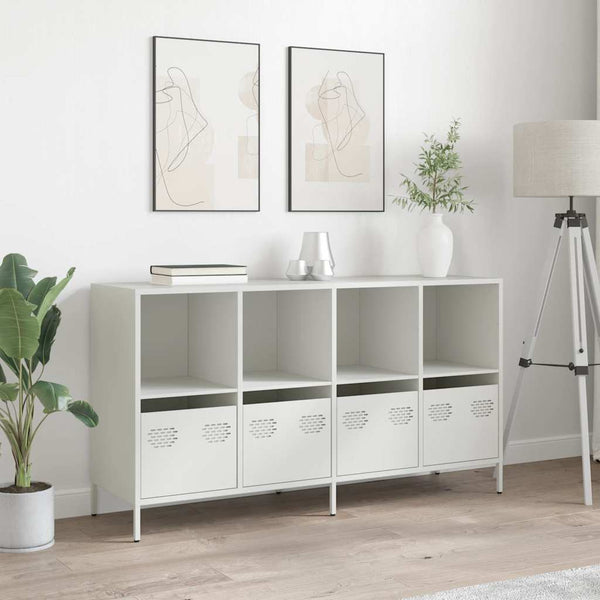 Weißes Sideboard 135 cm aus Stahl
