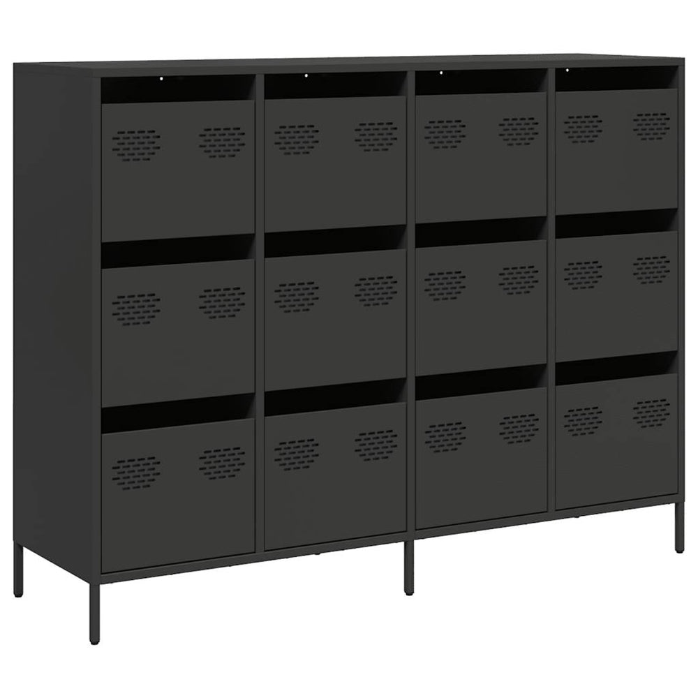 vidaXL Sideboard Black 135x39x103.5 cm Cold Rolled Steel