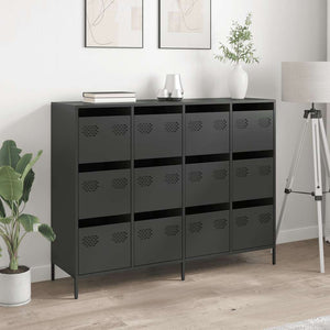 Schwarzes Sideboard 135 cm aus Stahl