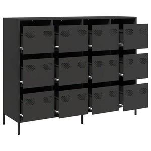 Schwarzes Sideboard 135 cm aus Stahl