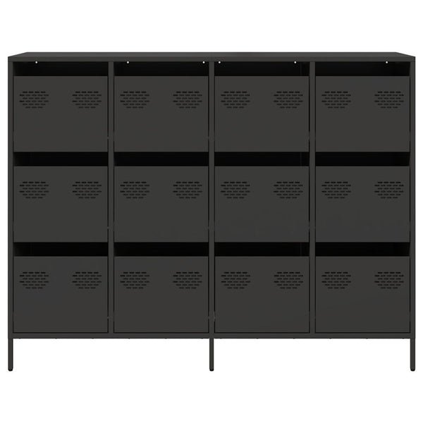 Schwarzes Sideboard 135 cm aus Stahl
