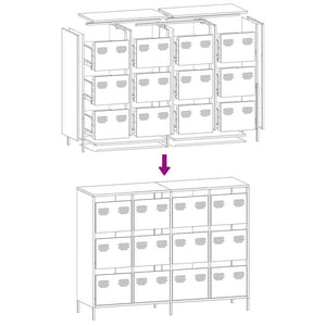 Schwarzes Sideboard 135 cm aus Stahl