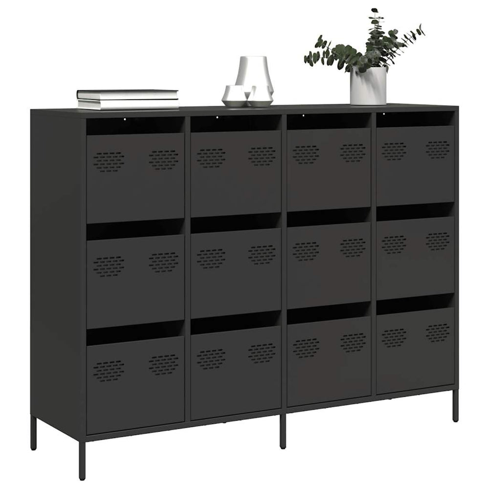 vidaXL Sideboard Black 135x39x103.5 cm Cold Rolled Steel