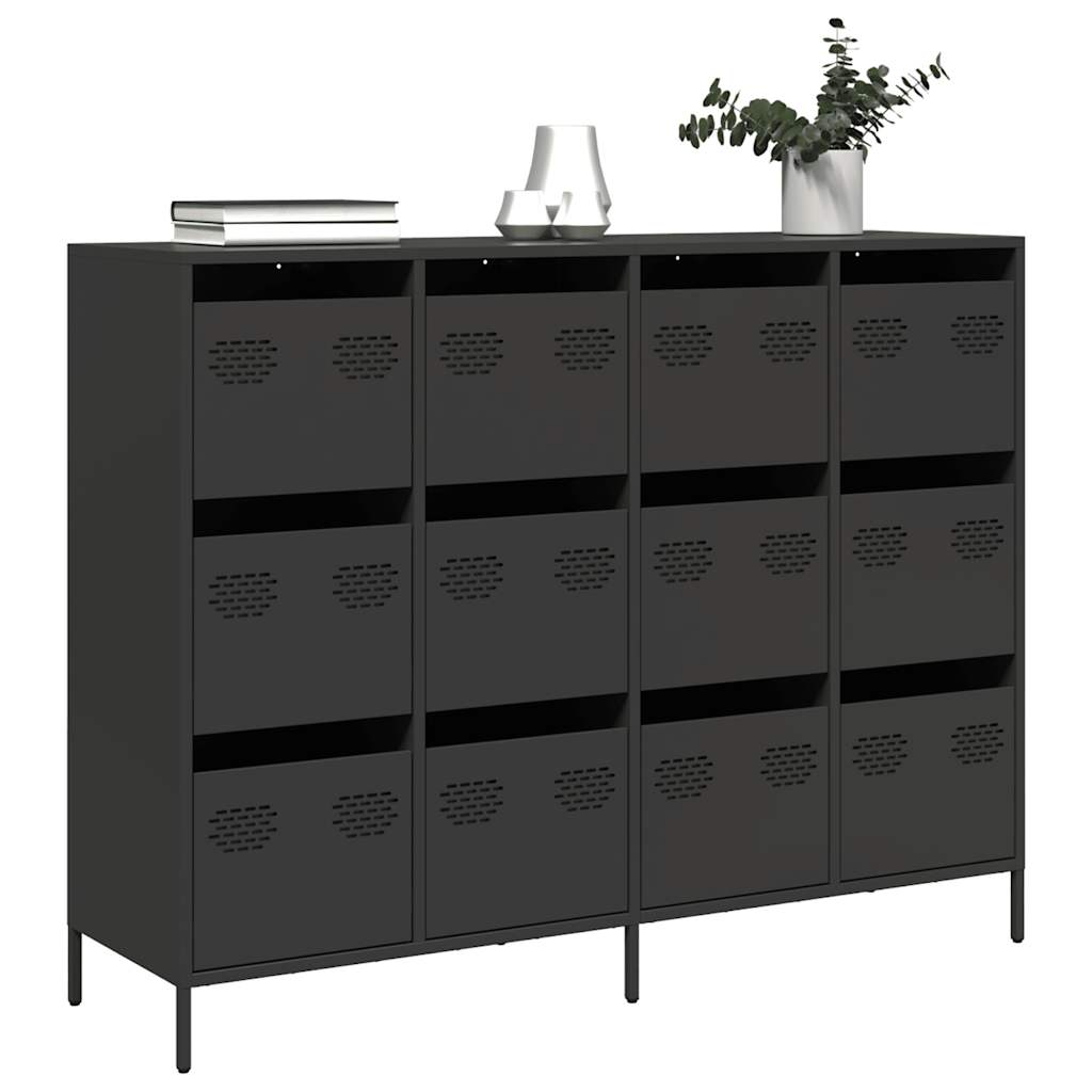 Schwarzes Sideboard 135 cm aus Stahl