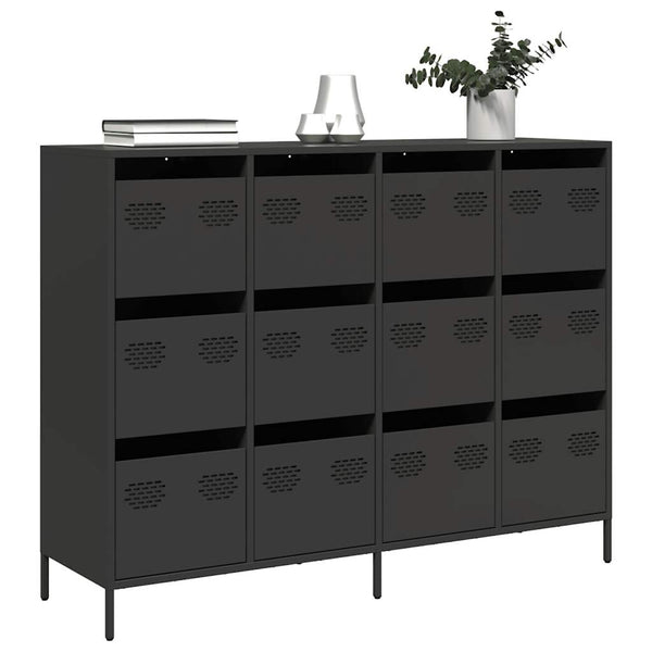 Schwarzes Sideboard 135 cm aus Stahl