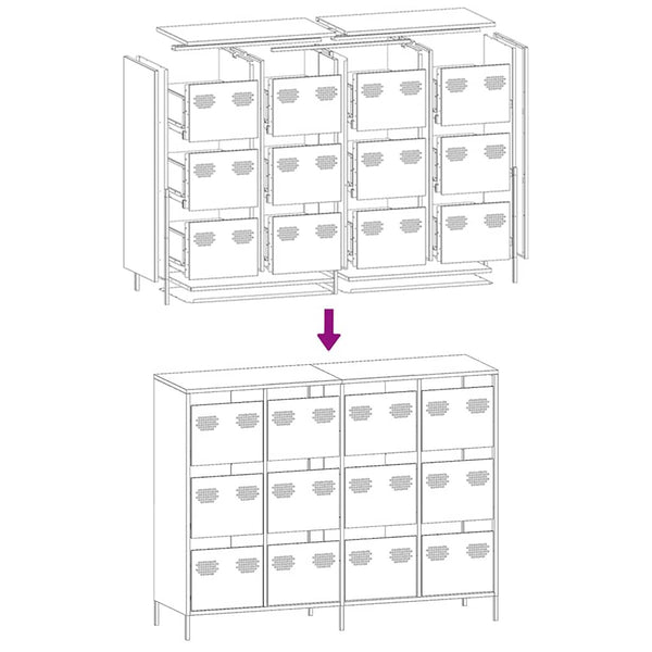Rosa Sideboard, 135 cm, Stahl