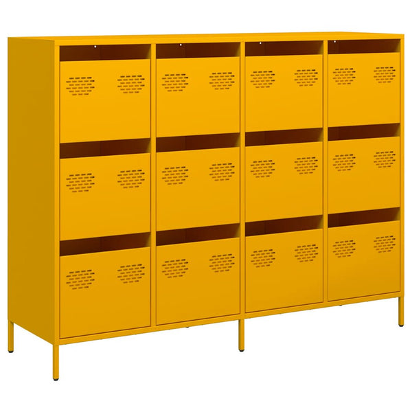 Senfgelbes Sideboard, 135 cm Stahl