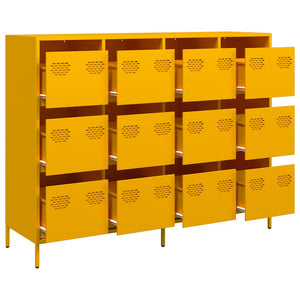 Senfgelbes Sideboard, 135 cm Stahl