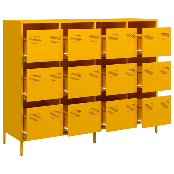 Senfgelbes Sideboard, 135 cm Stahl