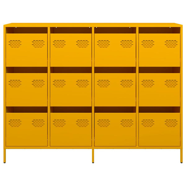 Senfgelbes Sideboard, 135 cm Stahl