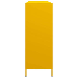 Senfgelbes Sideboard, 135 cm Stahl