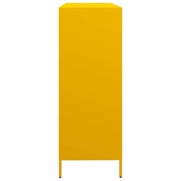 Senfgelbes Sideboard, 135 cm Stahl