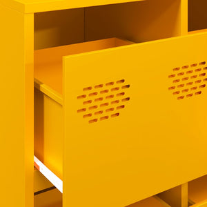 Senfgelbes Sideboard, 135 cm Stahl