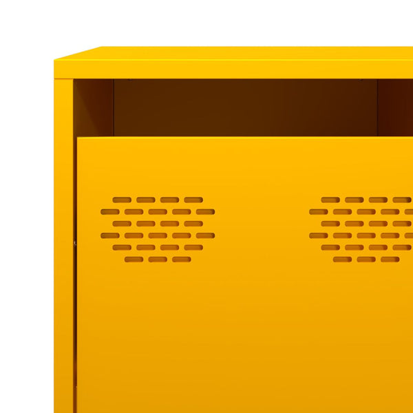 Senfgelbes Sideboard, 135 cm Stahl