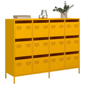 Senfgelbes Sideboard, 135 cm Stahl