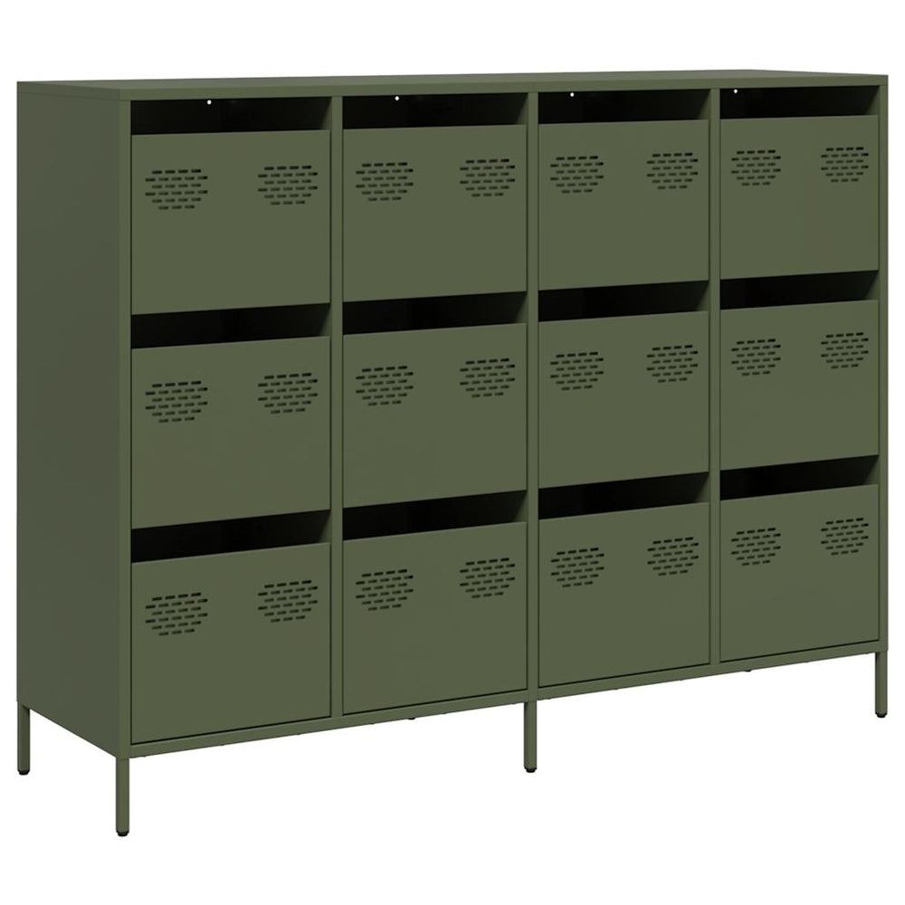 vidaXL Sideboard Olive Green 135x39x103.5 cm Cold-Rolled Steel