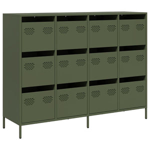 Olivgrünes Sideboard 135 cm aus Stahl