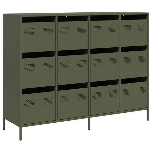 Olivgrünes Sideboard 135 cm aus Stahl