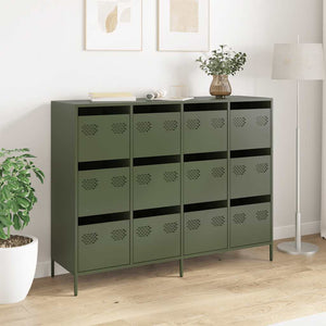 Olivgrünes Sideboard 135 cm aus Stahl