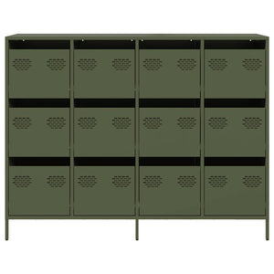 Olivgrünes Sideboard 135 cm aus Stahl