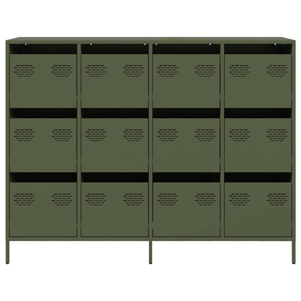 Olivgrünes Sideboard 135 cm aus Stahl