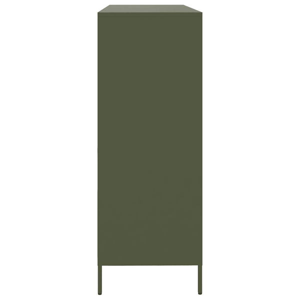 Olivgrünes Sideboard 135 cm aus Stahl