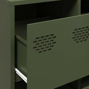 Olivgrünes Sideboard 135 cm aus Stahl