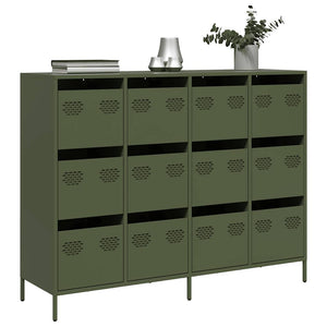 Olivgrünes Sideboard 135 cm aus Stahl