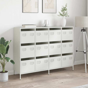 Weißes Sideboard 135 cm aus Stahl