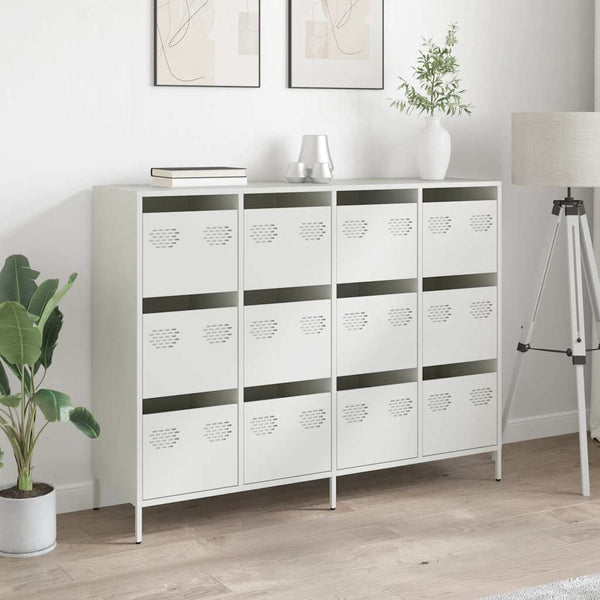 Weißes Sideboard 135 cm aus Stahl