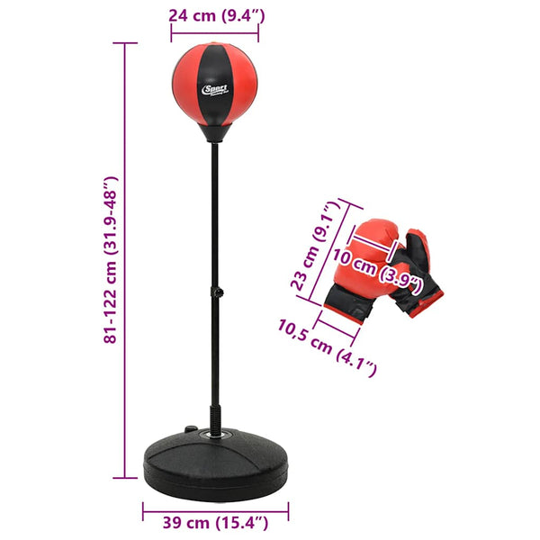 Punchingball Set mit Ständer und Handschuhen
