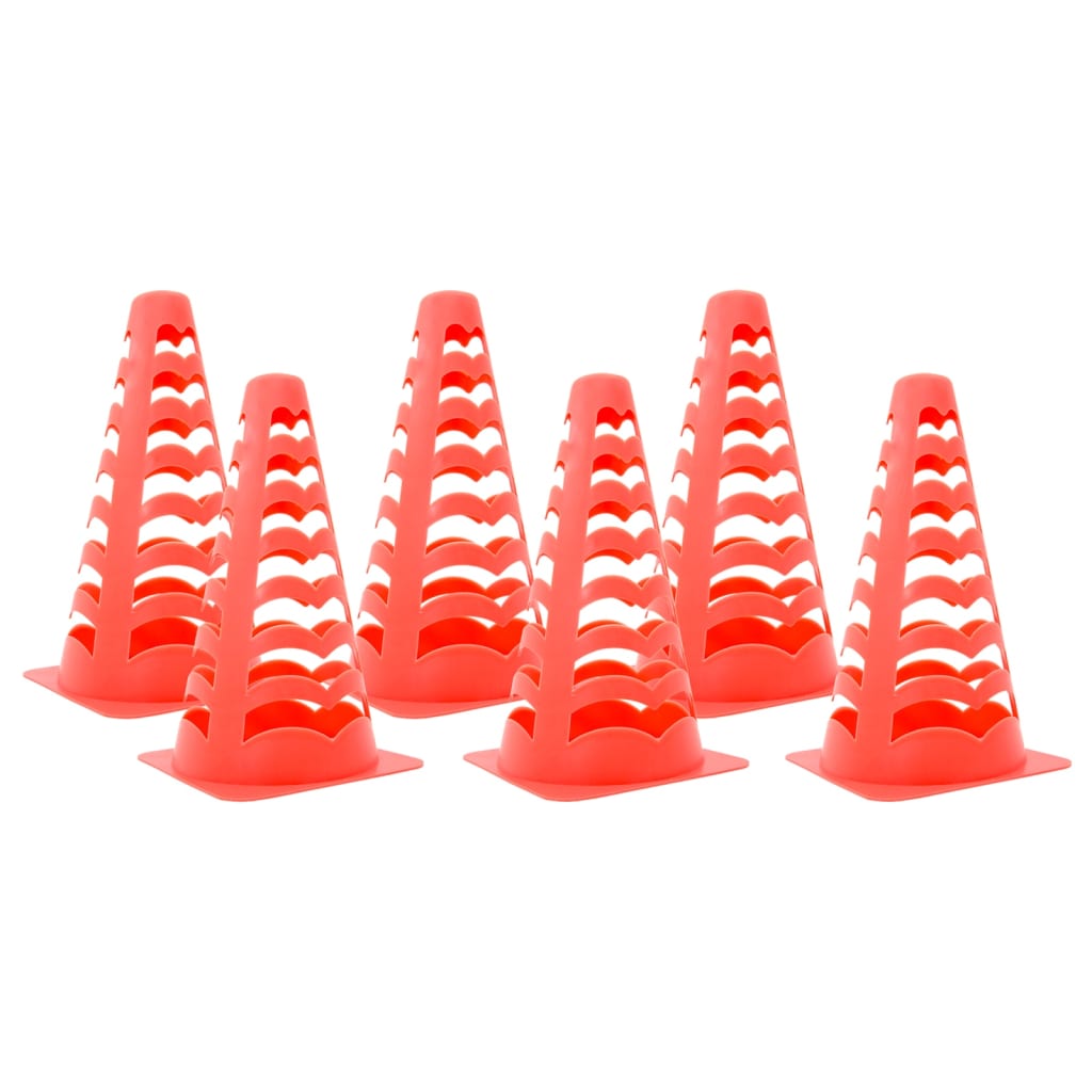 Fußballkegel 6er Set, Stapelbar, Orange