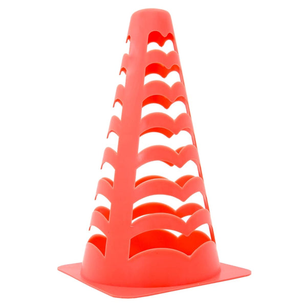 Fußballkegel 6er Set, Stapelbar, Orange