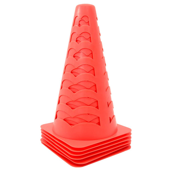 Fußballkegel 6er Set, Stapelbar, Orange