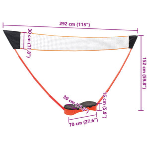 Badminton Set mit Netz und 2 Schlägern