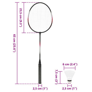 Badminton Set mit Netz und 2 Schlägern