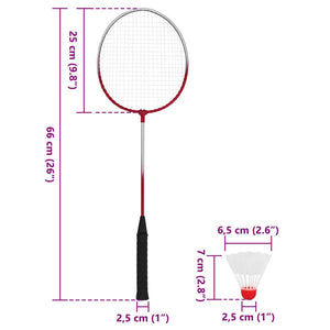 Badminton Set mit Netz und 4 Schlägern