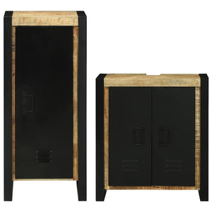 Badezimmermöbel Set mit Regal Massivholz Braun