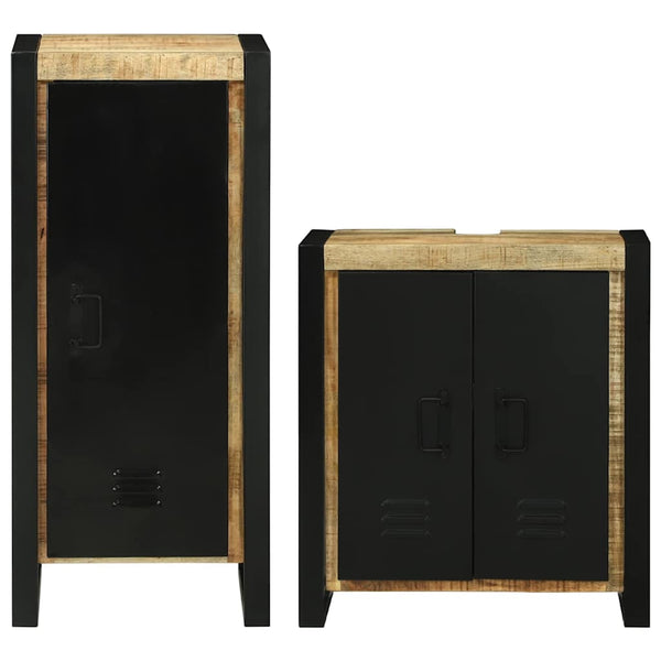 Badezimmermöbel Set mit Regal Massivholz Braun