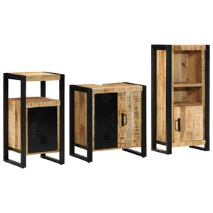 Badezimmermöbel Set 3-teilig Mango Massivholz